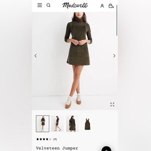 Madewell Velveteen Jumper Dress